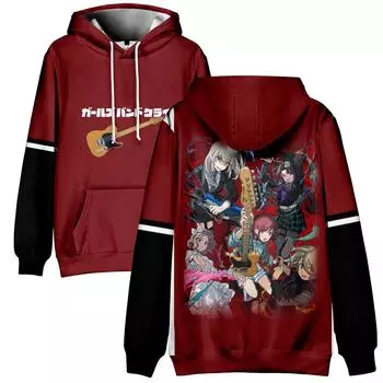 GIRLS BAND CRY Аниме Печатный Толстовка Tie Dye Толстовка Уличная Свитшот С Капюшоном Мужчины Женщины Косплей Спорт XS