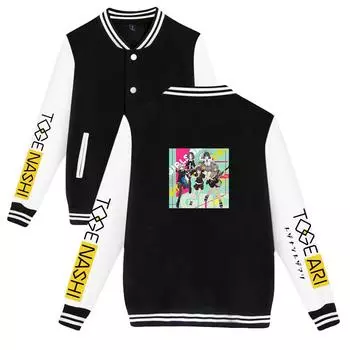 GIRLS BAND CRY Аниме Принт Мужчины Женщины Хип-хоп Куртка Пальто Свитшоты Толстовка Бейсбольная форма Уличная одежда Мальчики Девочки Кардиган Топы Одежда XS чёрный