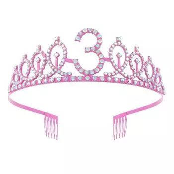 Girls Birthday Party Princesses Crowns Alloys Adjustable Rhinestones Headbands For Birthday Celebrations Style A