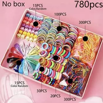 Girls Colorful Hair Bands Set Nylon Elastic Rubber Accessories Children Ponytail Holder Scrunchies Baby Cute Headband