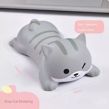 Girls Cute Cartoon Office Hand Pillow Mouse Pad Gray Cat