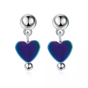 Милые серьги в форме сердца для девочек, супер фея, сладкие корейские серьги с серебряным покрытием