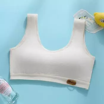 Girls developmental underwear Students Girls small vest Middle school students Sports bra Fixed cup Shockproof running Breathable M