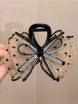 Girls Fashion Bow Hair Claw Delicate Bow Headband Hair Accessories Fashion Polka Dot Diamond girls hair accessories Size fits all