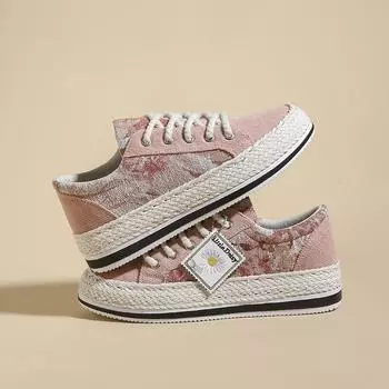 Girls fisherman shoes loafers one pedal canvas shoes small fragrant wind thick sole soft sole lazy women s shoes corduroy cloth 35