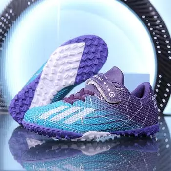 Girls football shoes new Velcro student professional training sneakers youth lawn broken nails boys football shoes 29 чёрный