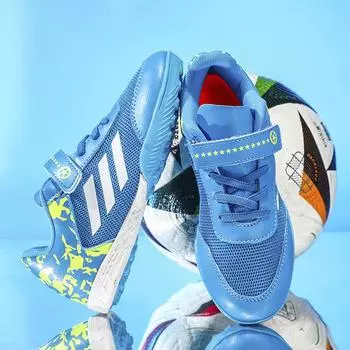 Girls Football Shoes Shredded Nails Elementary School Velcro Junior High School Students Children Boys TF Ping Training Shoes 29