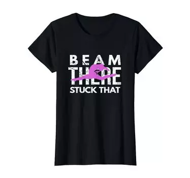 Girls Funny Balance Beam Gymnastics Proverbs Gift T-Shirt T-Shirt чёрный