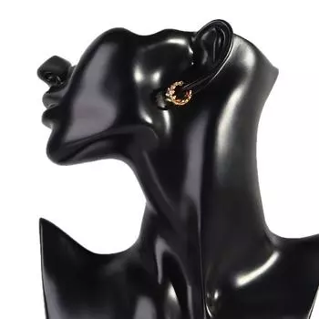 Girls Gold Silver Earing Jewelry Hoop Earrings Crystal Leaves Shape золотой