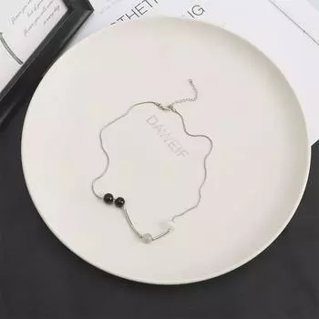 Girls Hip Hop Stone Beads Fashion Jewelry Korean Style Choker Women Clavicle Chain Opal Necklace серебряный