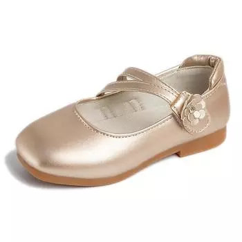 Girls Leather Shoes for Wedding Party Princess Kids Flats with Flowers Sweet Soft Classic Spring Autumn Children School Shoes 26 розовый