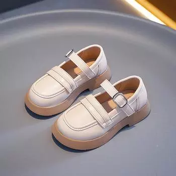 Girls Leather Shoes Spring Autumn Fashion Children s Flats Princess Black Single Shoes Non-slip Soft Kids Mary Jane Shoes Causal 26 чёрный
