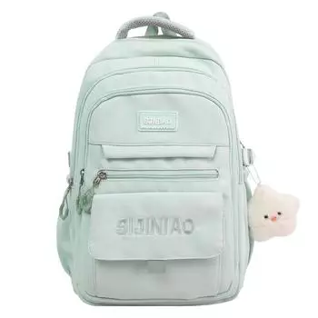 Girls Letter Backpack High School Students Schoolbag зелёный