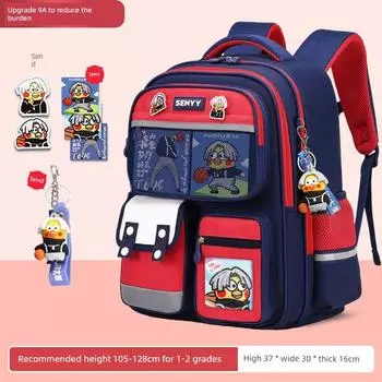 Girls Lightweight Burden Alleviation Spine Protection Good-looking Schoolbag Baohong small size
