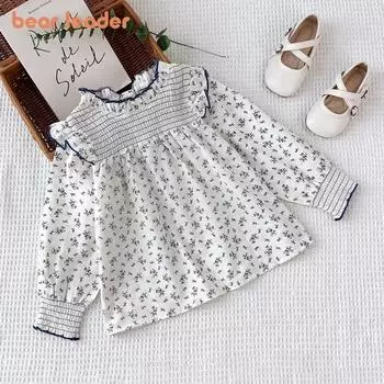 Girls Long Sleeved Top Bear Leader 1-6 Years Cotton Flower Ruffle Shirt AZ2508 12M