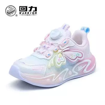 Girls pink butterfly sneakers mesh breathable casual shoes autumn new children s light-soled shoes button shoes 26