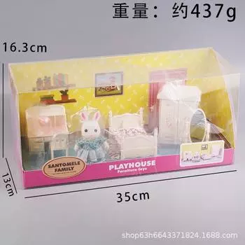 Girls Play House Simulation Bedroom Toys Compatible Forest Family Children S Toy House Bunny Birthday Gift