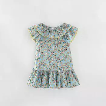 Girls Princess dress Summer new children s casual printed style round neck dress 90cm