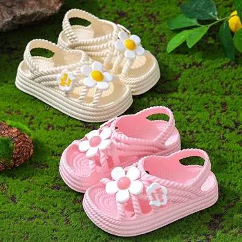 Girls Sandals, Princess Shoes, Non Slip, Soft Sole, Little Girl, Floral Sandals 24-25 розовый