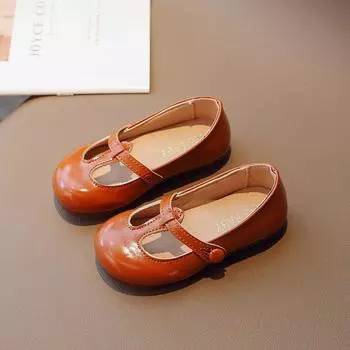 Girls Shoe Kids Shoes Autumn New Soft Sole Leather Shoe Fashion Versatile Princess Shoes Children Shoe Flat Shoes for Children 21insole13.5cm