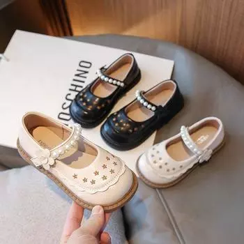 Girls Shoes Children Princess Small Leather Shoes Autumn New Girls Baby Doudou Single Shoes Soft Sole Single Shoes 22