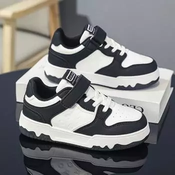 Обувь для девочек Маленькие белые туфли Год Детская спортивная обувь Средние и большие дети Износостойкие Туфли на доске для начальной школы 30