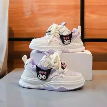Girls shoes sneakers 2024 winter new children s Kulomie running shoes foreign style board shoes medium and older children soft sole 26 розовый