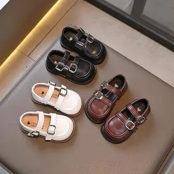 Одиночные туфли для девочек Детские кожаные туфли Туфли принцессы 15 чёрный