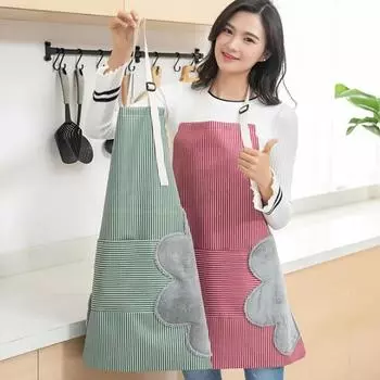 Полосатый фартук для девочек, можно вытирать руки, необрастающий, водонепроницаемый и маслостойкий, с открытой спиной, регулируемый по талии кухонный фартук красный