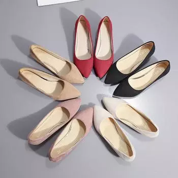 Girls thin heel professional suede black pointed high heels simple commuting single shoes work shoes low heel light mouth single shoes 35