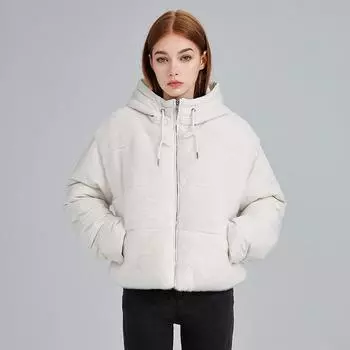 Girls wear lambwool 2025 spliced new women s winter short fashion warm cotton jacket M