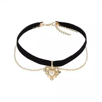 Girls Women Women Gifts Velvet Short Jewelry Heart Necklace Choker Chain Pendant Love Heart