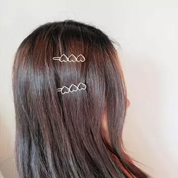 Girls Zinc Zinc Alloy Headwear Hair Accessories Love Heart Hairpin Korean Style Barrettes Women Barrettes золотой