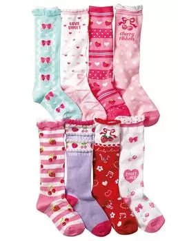 Girly Princess High 8 пар Nobinobi B [Konamiya] Носки для девочек, носки, комплект, носки, детские, для девочек, 15-19 см