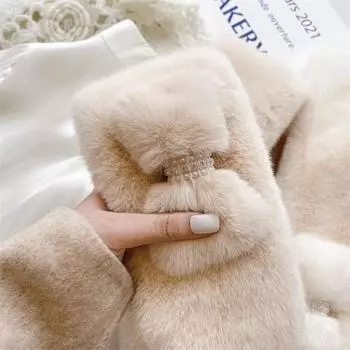 Girly South Korea Dongdaemun Осенний шарф из кролика Rex Cross, зимний плюшевый шарф, утолщенный, теплый