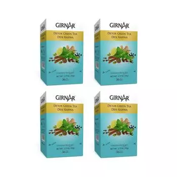 Girnar Detox, Desi Kahwa, зеленый чай с травами и специями (36 чайных пакетиков, 4 шт. в упаковке)