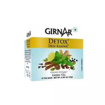 Girnar Detox, Desi Kahwa, зеленый чай с травами и специями (10 чайных пакетиков)