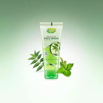 Girnar Neem Tulsi Face Wash | Натуральный гель для умывания от прыщей и жирности | Уход за кожей лица от прыщей, 120 мл
