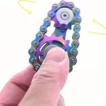 Гироскоп на кончике пальца, конструкция гироскопа с велосипедной цепью, 2-скоростная вращающаяся игра для пальцев, прочная механика и гладкие подшипники, игрушка для декомпрессии