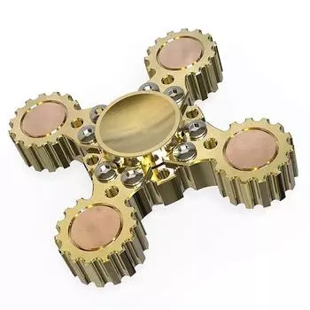 Гироскоп на палец W4 Gear Steam Turbine Чистая медь Fidget Spinner Съемный металлический гироскоп Анти-тревожность Дети Взрослые Игрушки EDC золотой