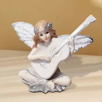 Гитара Ангел Статуя Фея Скульптура Настольный Орнамент Фигурка для Кабинета Гостиной Спальни