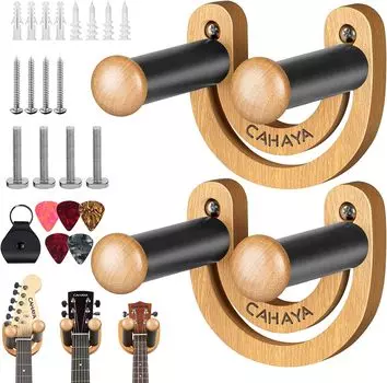 Гитара CAHAYA 2 Wall For Smile U поставляется с 5-ю сумками для медиаторов Максимальная грузоподъемность гитары Подходит для акустической, электрогитары, акустической, деревянной фактуры