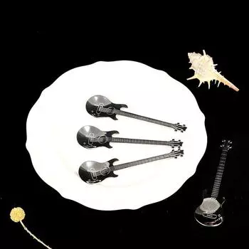 Гитара из нержавеющей стали музыкальная кофейная ложка чайная ложка для смешивания