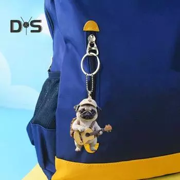 Гитара Собака Акриловые подвесные украшения для дома, комнатная рождественская елка, зеркало заднего вида автомобиля, 2D, плоский мопс, щенок, подвесное украшение, мультяшное животное, подвеска Pekingese