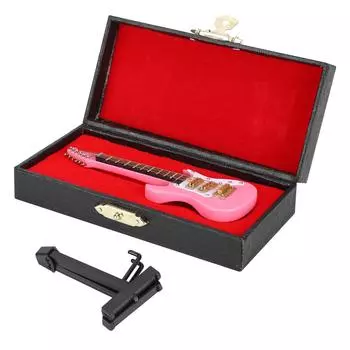 Гитара украшения Миниатюрные украшения Мини музыкальный инструмент Модель Подарочный Розовый 10см