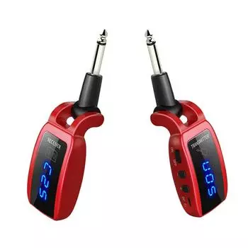 Гитарная беспроводная система UHF перезаряжаемый светодиодный дисплей передатчик и приемник для электрогитары красный