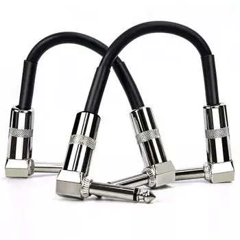 Гитарная линия Педаль эффектов для гитары Кабель усилителя гитары с металлической головкой Коммутационный шнур Любители музыки 15cm-Flat Head Silver