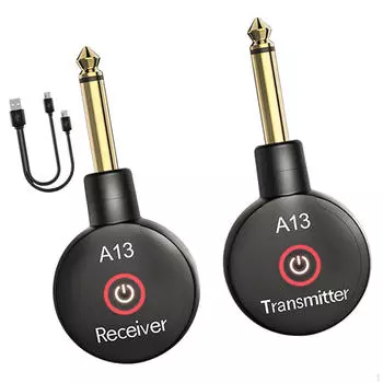 Гитарная система передатчик приемник 6.35 мм штекер портативный черный для электроакустических гитар