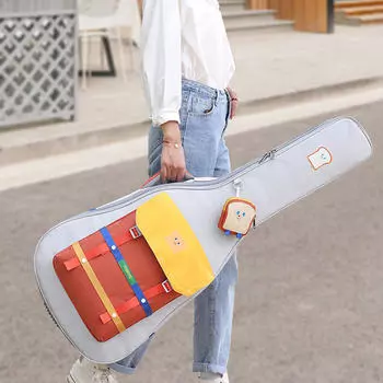 Гитарная сумка-рюкзак с двойными плечевыми ремнями, мягкая переноска для акустической гитары