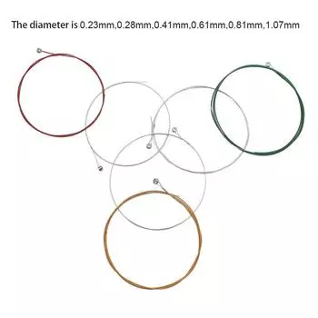 Гитарные струны диаметром 0,009–0,042 дюйма, яркие гармоничные цвета, 6 шт. в упаковке